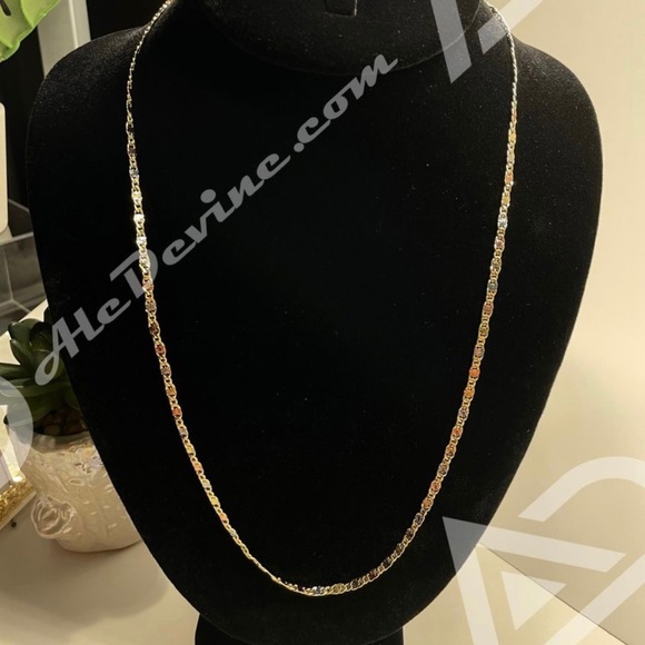 Tri-colored Valentino chain (gold plated) - Picture 5 of 5